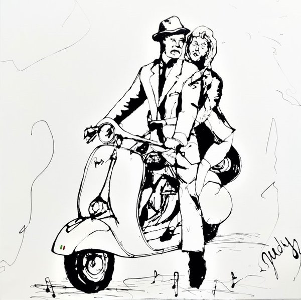 Italian couple Roadtrip  90 cm x 90 cm